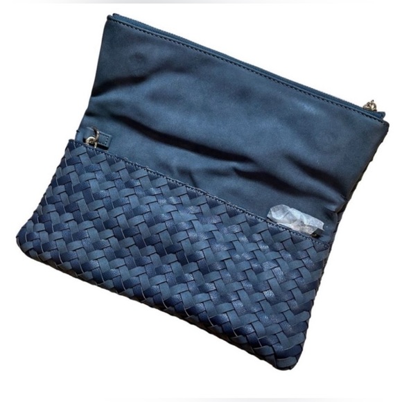 Sole Society Woven Foldover Bag with Crossbody Chain - Picture 2 of 8